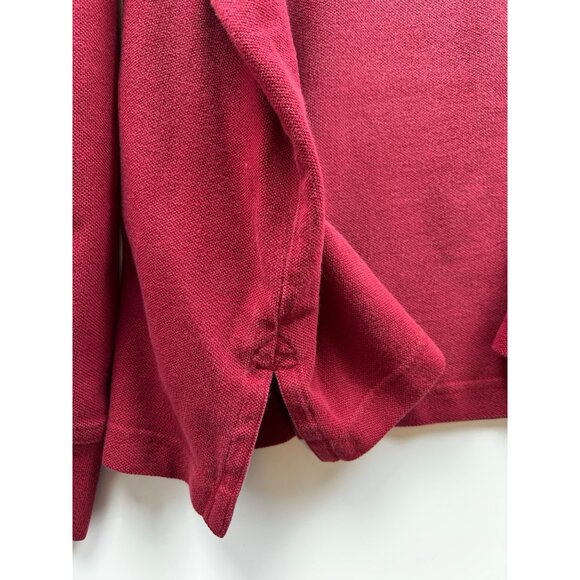 Duluth Trading Co Men's Burgundy Long Sleeve Cotton Polo Shirt Plus Size 2XL - Picture 6 of 6